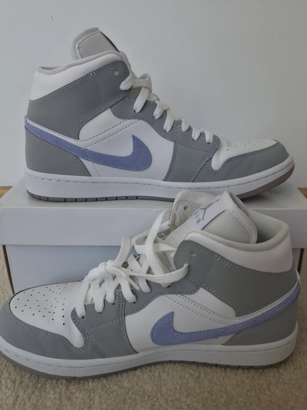 Nike Jordan 1 MidWolf Grey Aluminum (Women's)
